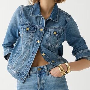 J. Crew Classic Denim Jean Jacket in Brilliant Day Blue Wash size S